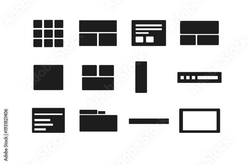 Layout solid tab bold thick generation icon heavy card strip simple image