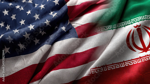 Collage of U.S. and Iranian flags
