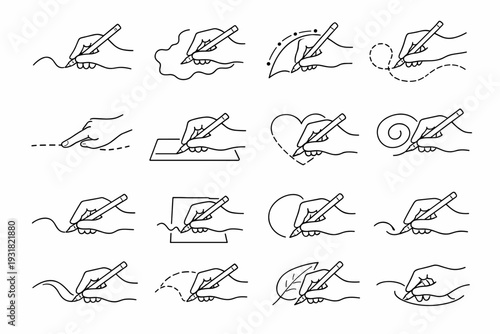 Thoughtful vector tracing icons calm trace slow copy careful icon arc mindful