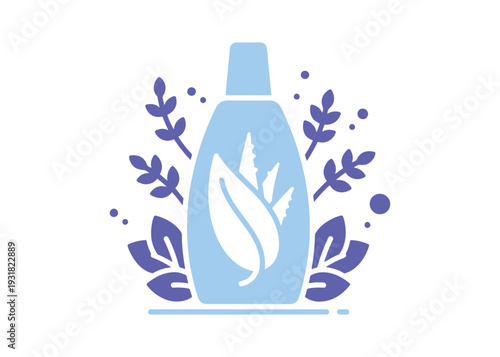 Moisturizing cream with herbs in simple glyph design.