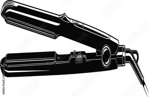 Black Hair Straightener with Cord and Adjustable Temperature Dial