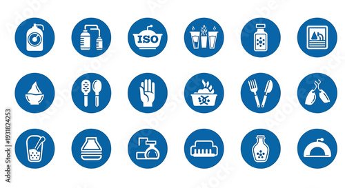 Collection of Medical Icons Representing Health Care.
