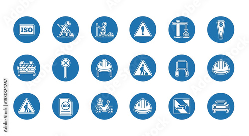 Collection of Safety and Warning Signs for Construction and Industrial Environments.