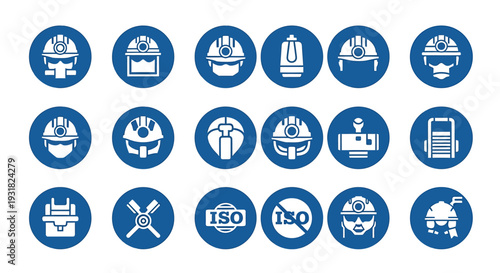 Collection of Safety Signs and Symbols for Industrial and Construction Workplaces.