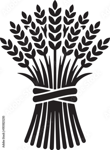 Elegant wheat sheaf bundle in modern minimalist design
