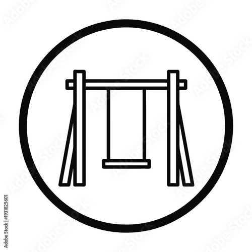 Minimalistic swing icon enclosed in a circular frame with clean design