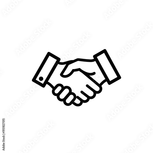 Handshake icon representing agreement, partnership, and business collaboration, a symbol of trust and successful dealings