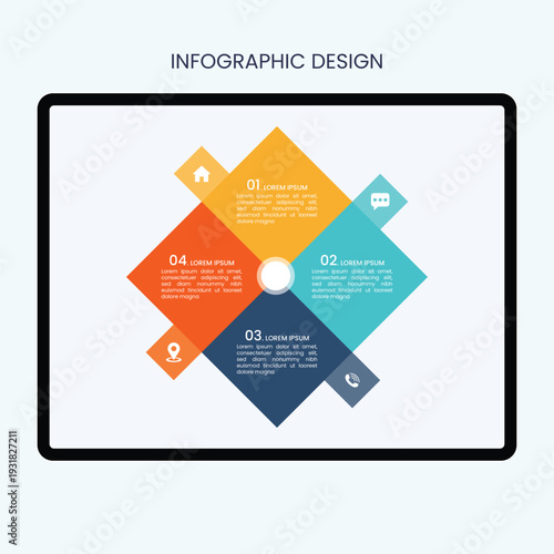 Modern business infographic design template featuring vector layout options and web banner elements for presentation steps