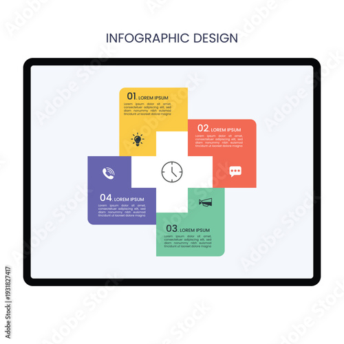 Modern flat business infographic presentation with vector layout elements and icons