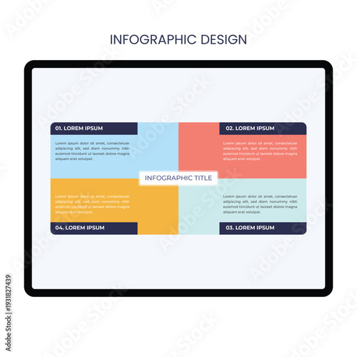 Modern flat business infographic round corner