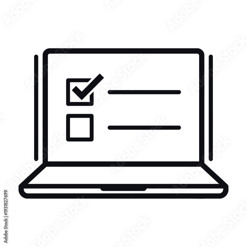 Laptop display showing checklist completion with task marked done