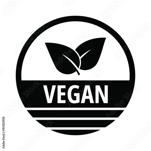 Modern vegan logo with leaf symbol and clean design