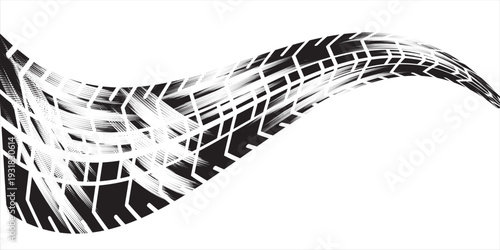 abstract winding tire track mark.