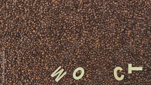 Mocca Stop Motion Animation with Coffee Beans & Wooden Letters 
