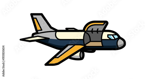 Airplane Cartoon Illustration.