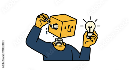 Robot Holding Light Bulb.