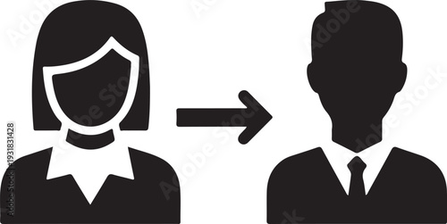 Female transferring to male icon representation simple graphic isolated on transparent background image