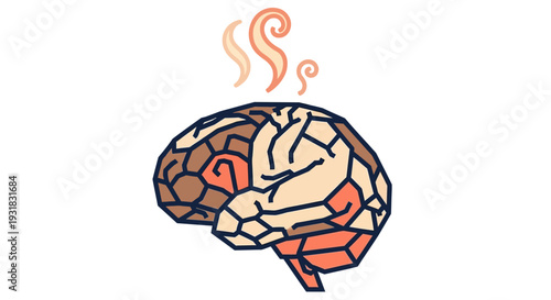 Brain Heat Stress Concept.