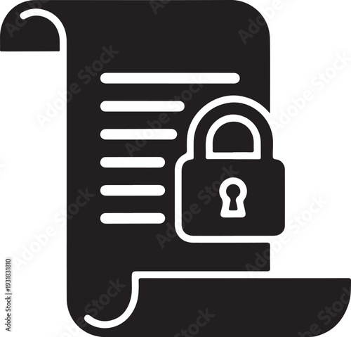 Secure document with lock icon representing privacy and confidentiality in digital format
