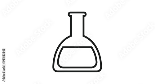 Simple line drawing of a laboratory flask on a white background