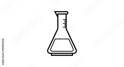 Simple line drawing of an erlenmeyer flask a common laboratory beaker