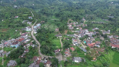 Aerial Drone Video Footage of Rural Village Forward