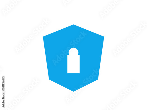 Secure protection shield with lock symbol for safety and privacy