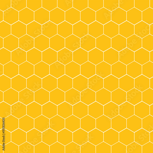 Seamless Yellow Honeycomb Background.