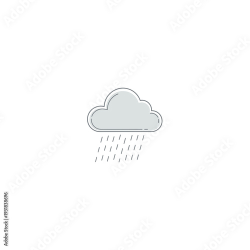 A gray cloud with rain falling from it