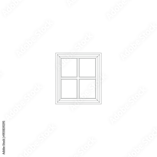 A simple line drawing of a four pane window