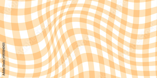 orange gingham or vichy pattern. Autumn or Thanksgiving day textile print for tabletop, picnic blanket, basket napkin, shirt or handkerchief. Cotton, linen or flannel design.