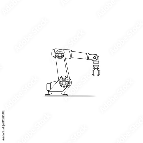 A robotic arm with a hook on a white background