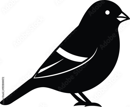 American Goldfinch Silhouette Vector Art Illustration