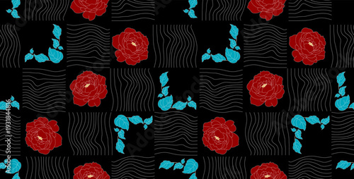 Seamless abstract pattern. Flowers pattern design.