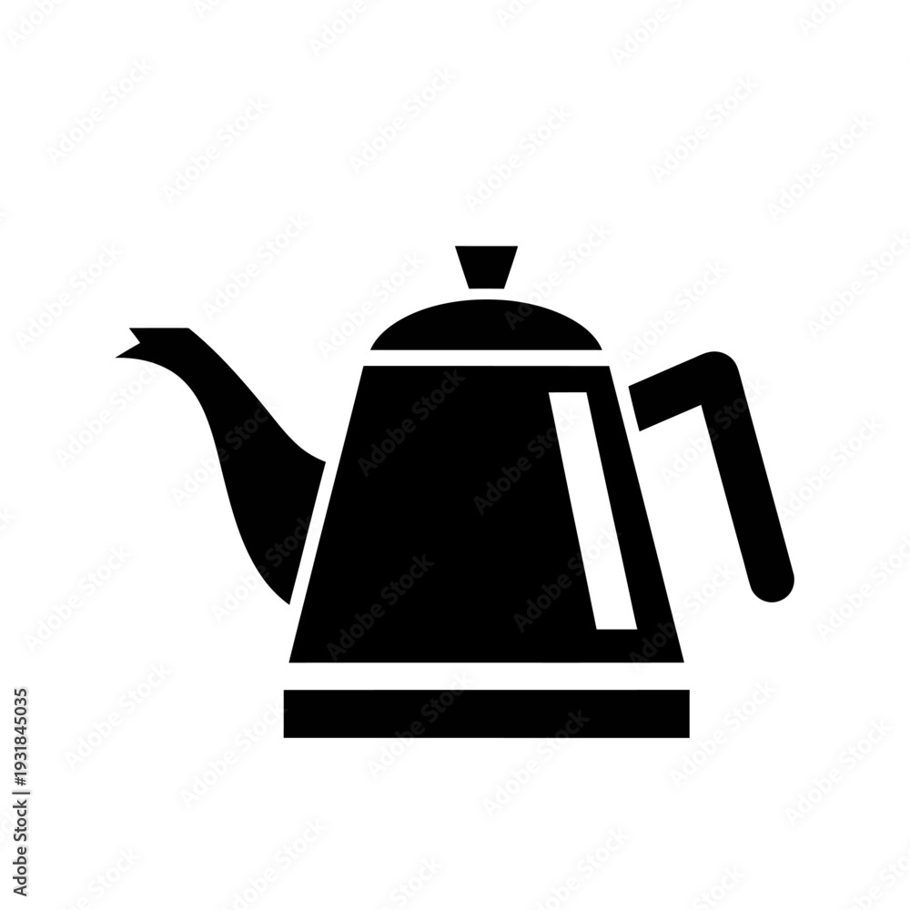 Fototapeta premium Black Kettle Icon on White Background. Vector Illustrations. EPS Editable