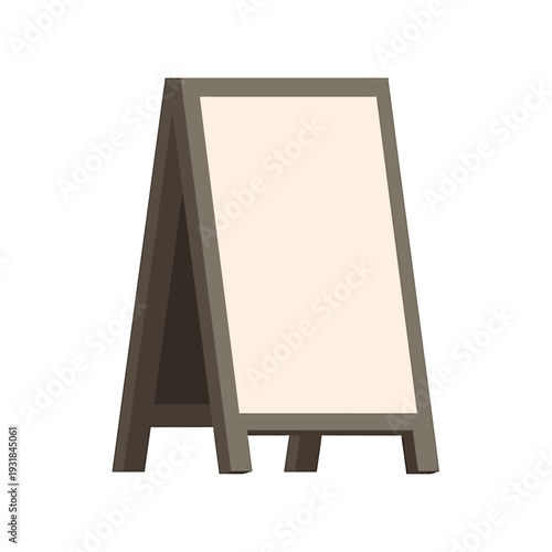 Blank Wooden A Frame Sign Board. Vector Illustrations. EPS Editable