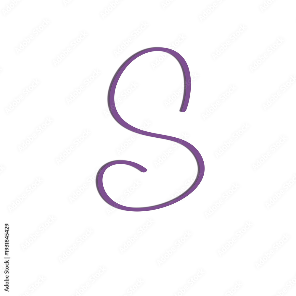 Fototapeta premium Upper case of English letter S illustration art