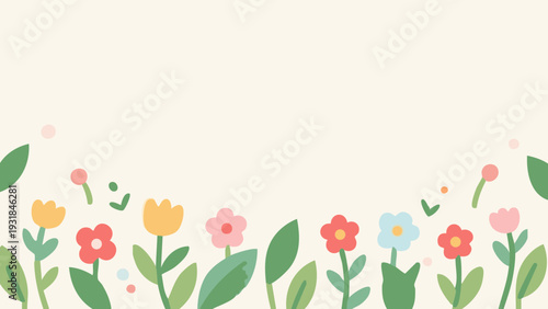 Nordic-style, simple illustrations evoking spring. The breath of spring. The image of fresh greenery.