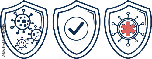 shield with microorganism.