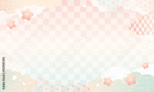 春・桜　和柄・ギフト　バナー背景	