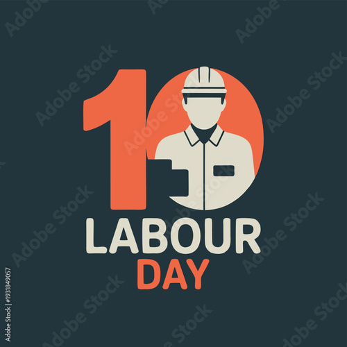 Labor day graphic featuring a worker s silhouette and the number 13