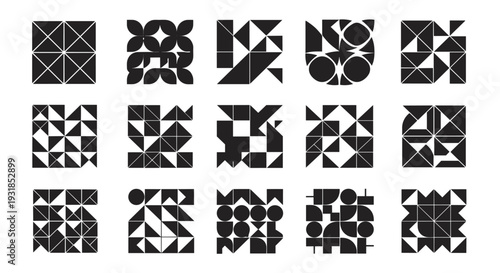 Geometric Abstract Patterns Collection - Clean Vector Shapes for Graphic Design and Modern Art Concepts