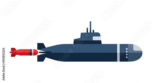Navy Submarine Illustration Vector Graphic. Vector Illustrations. EPS Editable