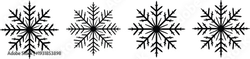Snowflake illustration, winter icons, cold season, nature, weather, ice, frost, decorative, festive, holiday, creative, design, art, concept, representation,