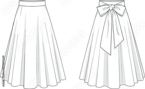 White skirt with and without bow skirt bow fashion clothing women's clothing skirt with bow
