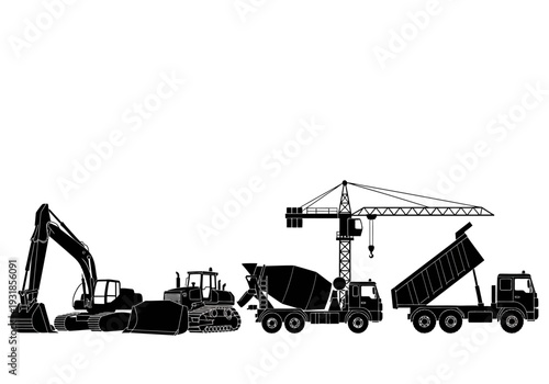 Construction Equipment Vehicles Heavy Machinery.