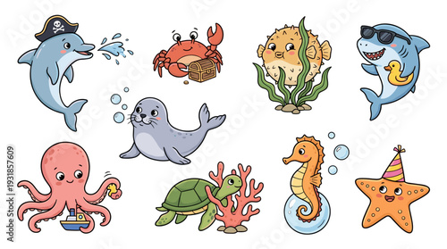 Photography sea animals, sea animal clipart, ocean animals, marine life, underwater animals,