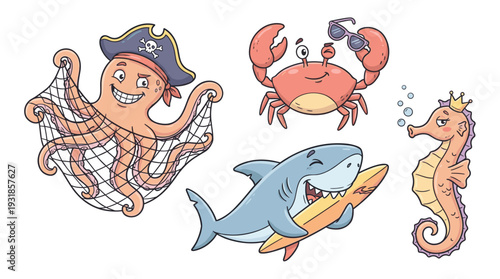 sea animals, sea animal clipart, ocean animals, marine life, underwater animals, aquatic animals, cute sea animals, cartoon sea animals, kawaii ocean animals, baby sea animals, adorable, chibi style, 