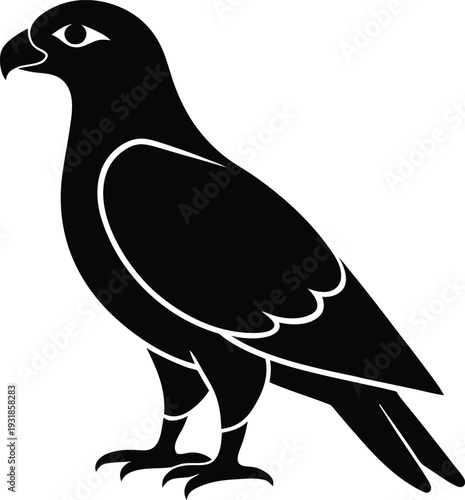 Ferruginous Hawk Silhouette Vector Art Illustration