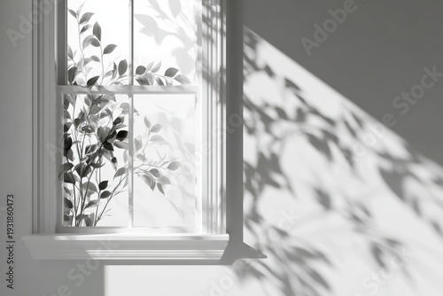 Sunlight and Leaf Shadows on a Wall.